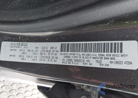 2019 Ram 1500 Rebel 4X2 5'7 Box from USA, damaged, VIN 1C6RRELT5KN625118